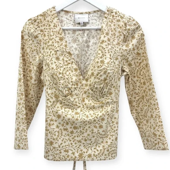 Reformation Cream and Gold Floral Blouse - Picture 4 of 10